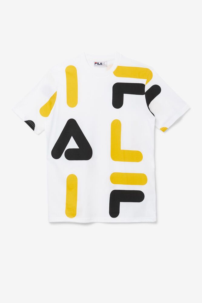 Fila T-Shirt Mens White - Bennet - Philippines 9137405-MX